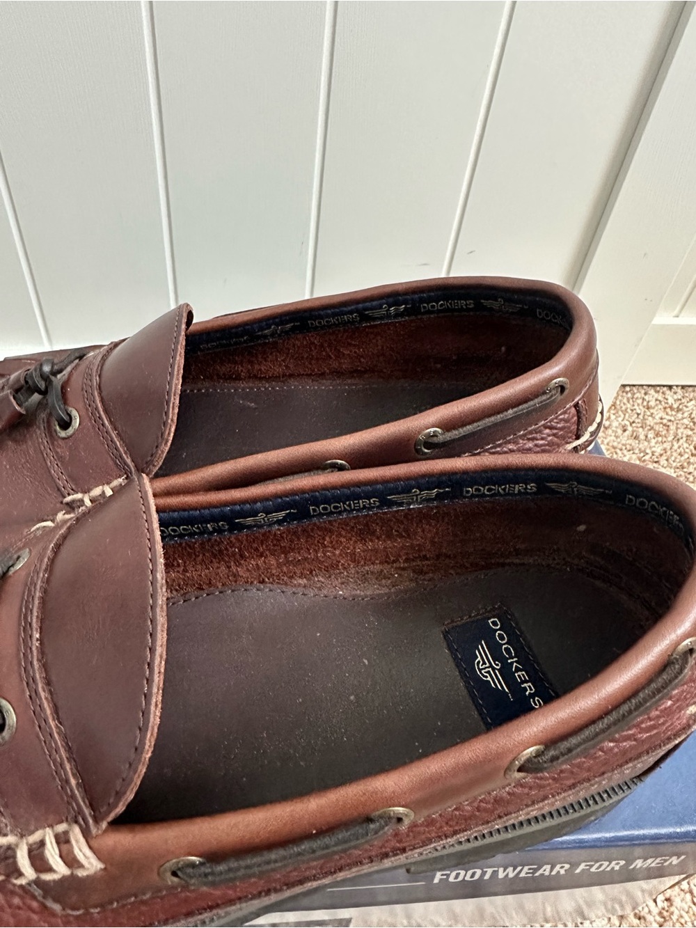 Dockers Erie Men’s Size 10 Red Brown Leather Tassel Kiltie Boat Shoes Loafers - Picture 5 of 10